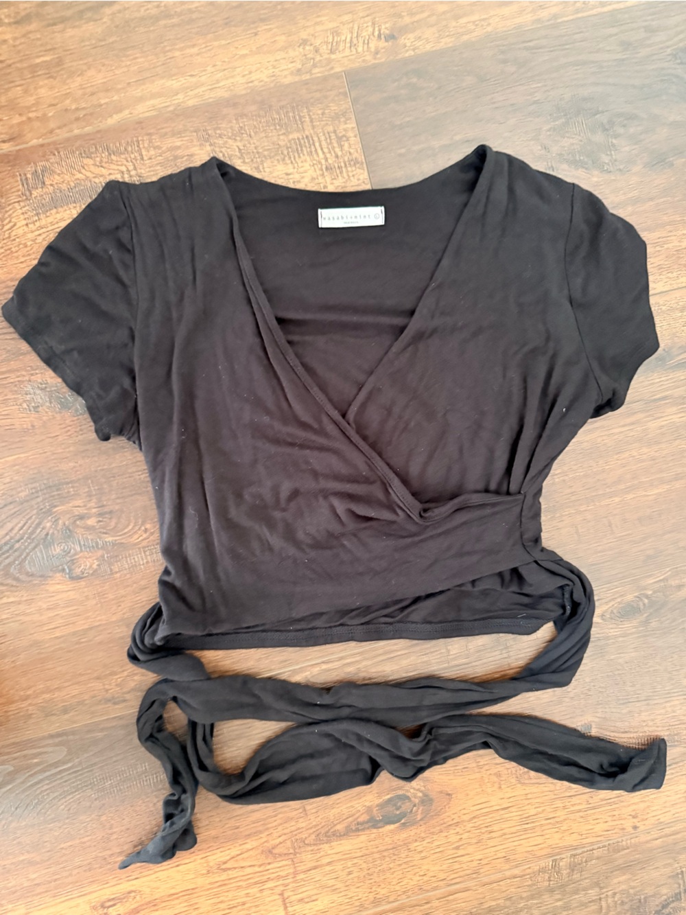 Women’s Black Wrap Top